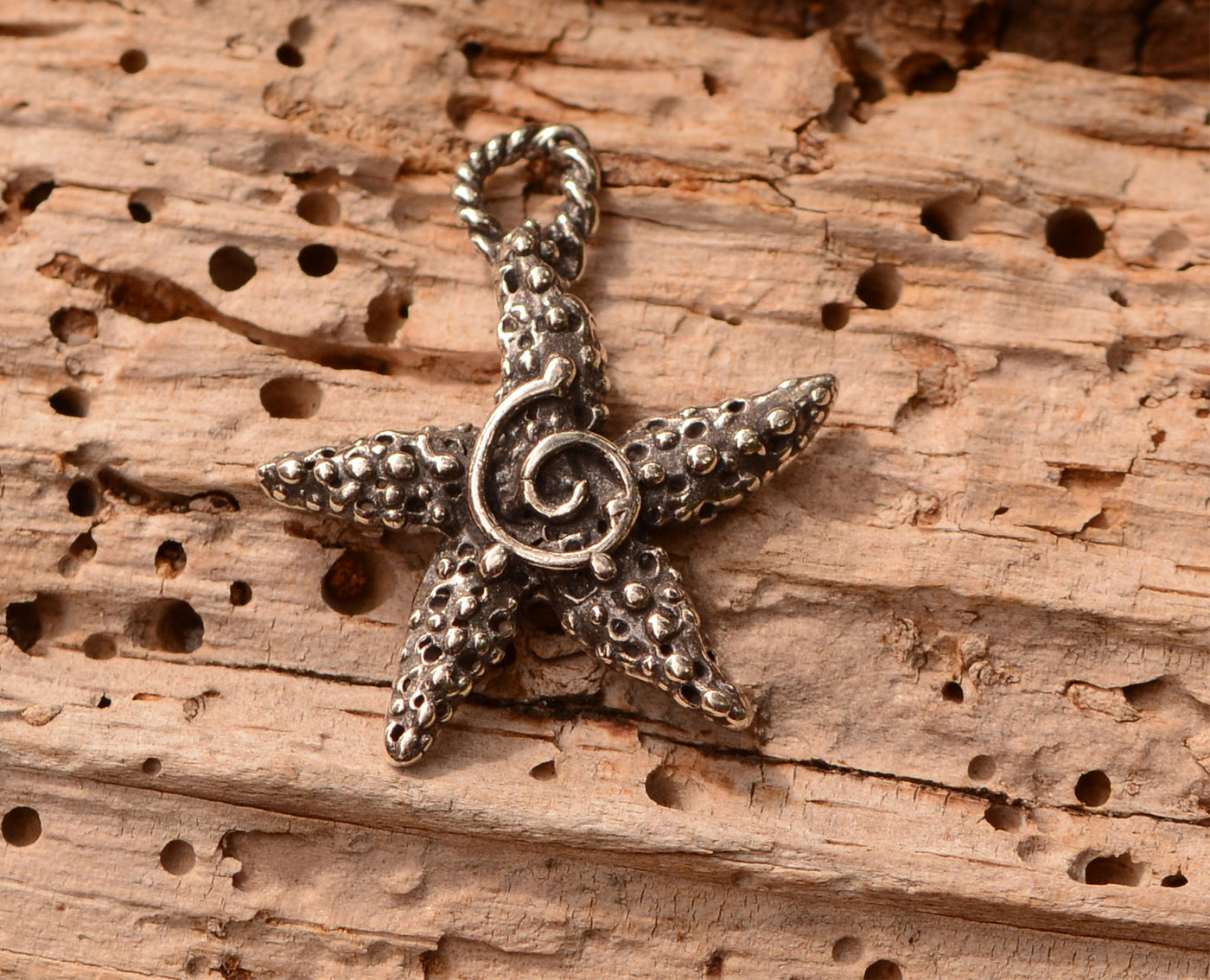 Starfish Charm with Spiral, (CatD-1064)