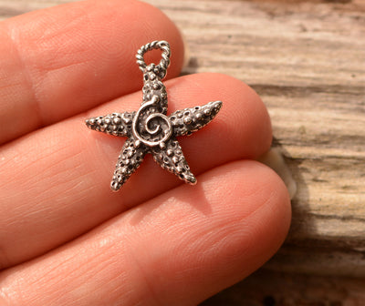 Starfish Charm with Spiral, (CatD-1064)
