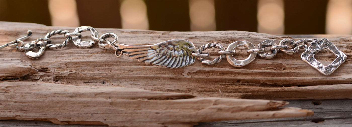 On Wings of Love Sterling Silver Bracelet by Cathy Dailey