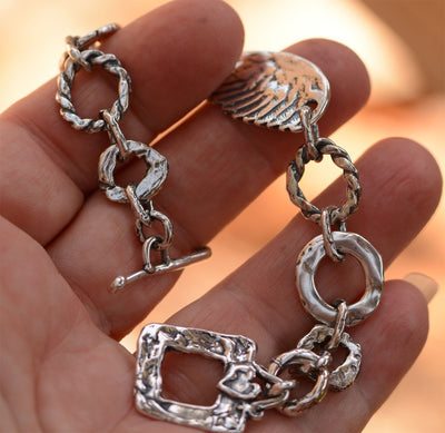 On Wings of Love Sterling Silver Bracelet by Cathy Dailey