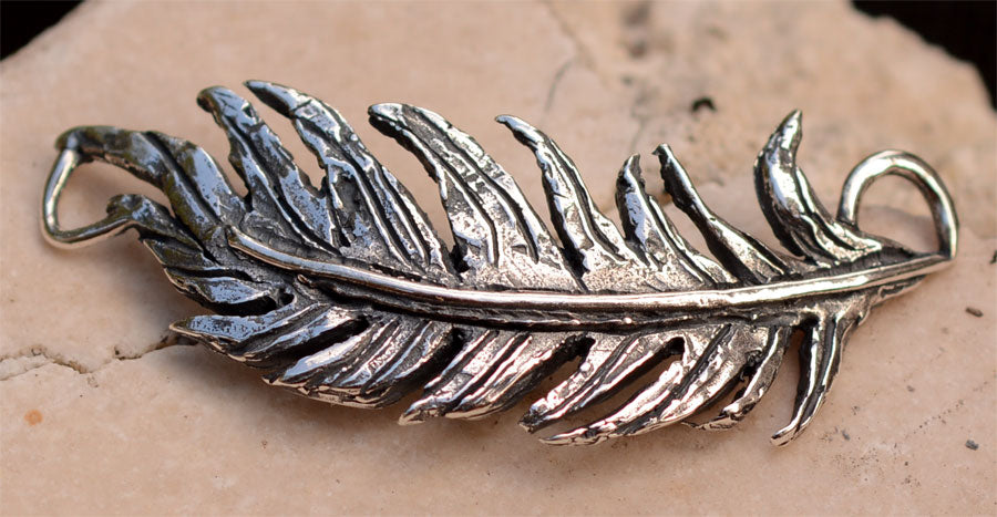 Artisan Feather Link in Sterling Silver, SS-364