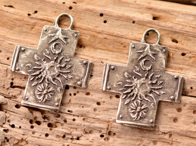 Cross with Sun, Moon, Star and Flower, CatD-1054