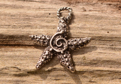 Starfish Charm with Spiral, (CatD-1064)