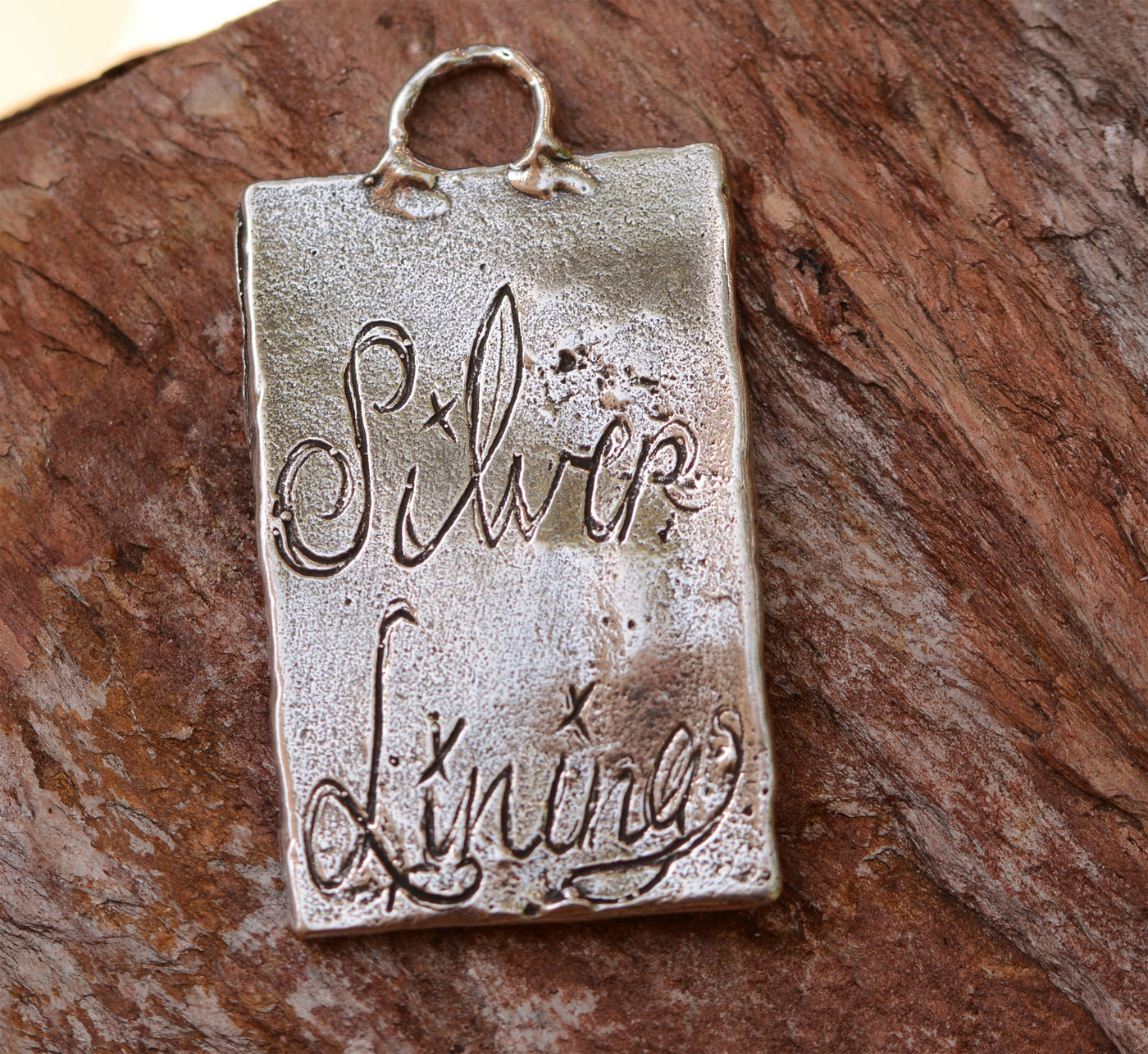 Silver Lining Fox Pendant, Look at the bright side