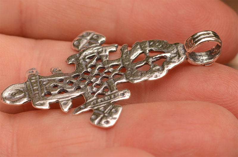 Ethiopian Cross with Woven Center, R-295