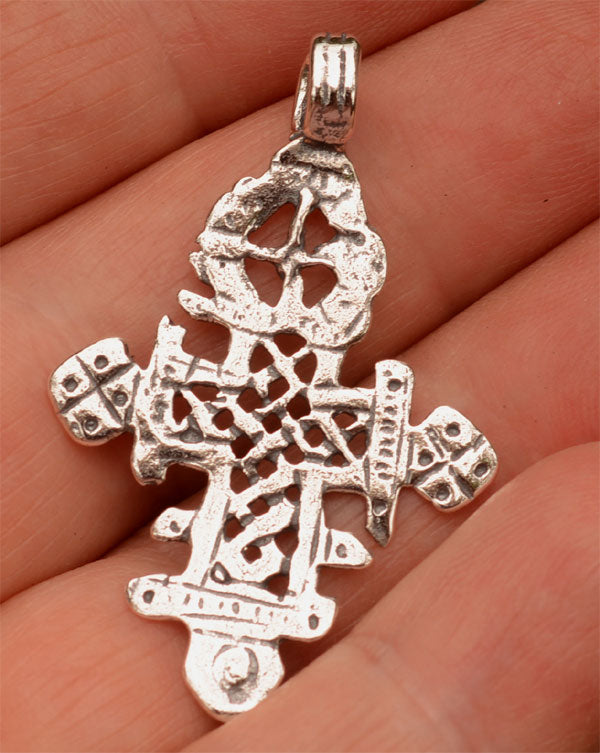 Ethiopian Cross with Woven Center, R-295