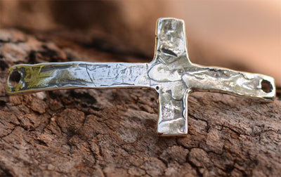 Unconditional Love Sideways Cross Bracelet Link, SS-612