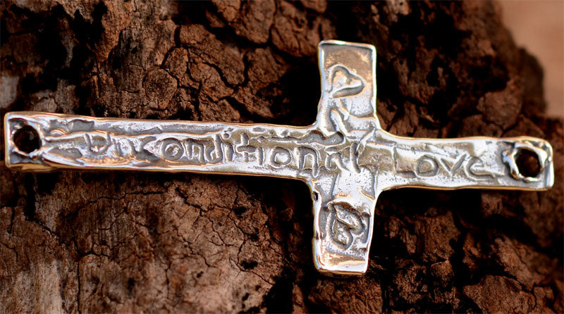 Unconditional Love Sideways Cross Bracelet Link, SS-612