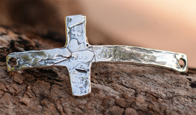 Unconditional Love Sideways Cross Bracelet Link, SS-612